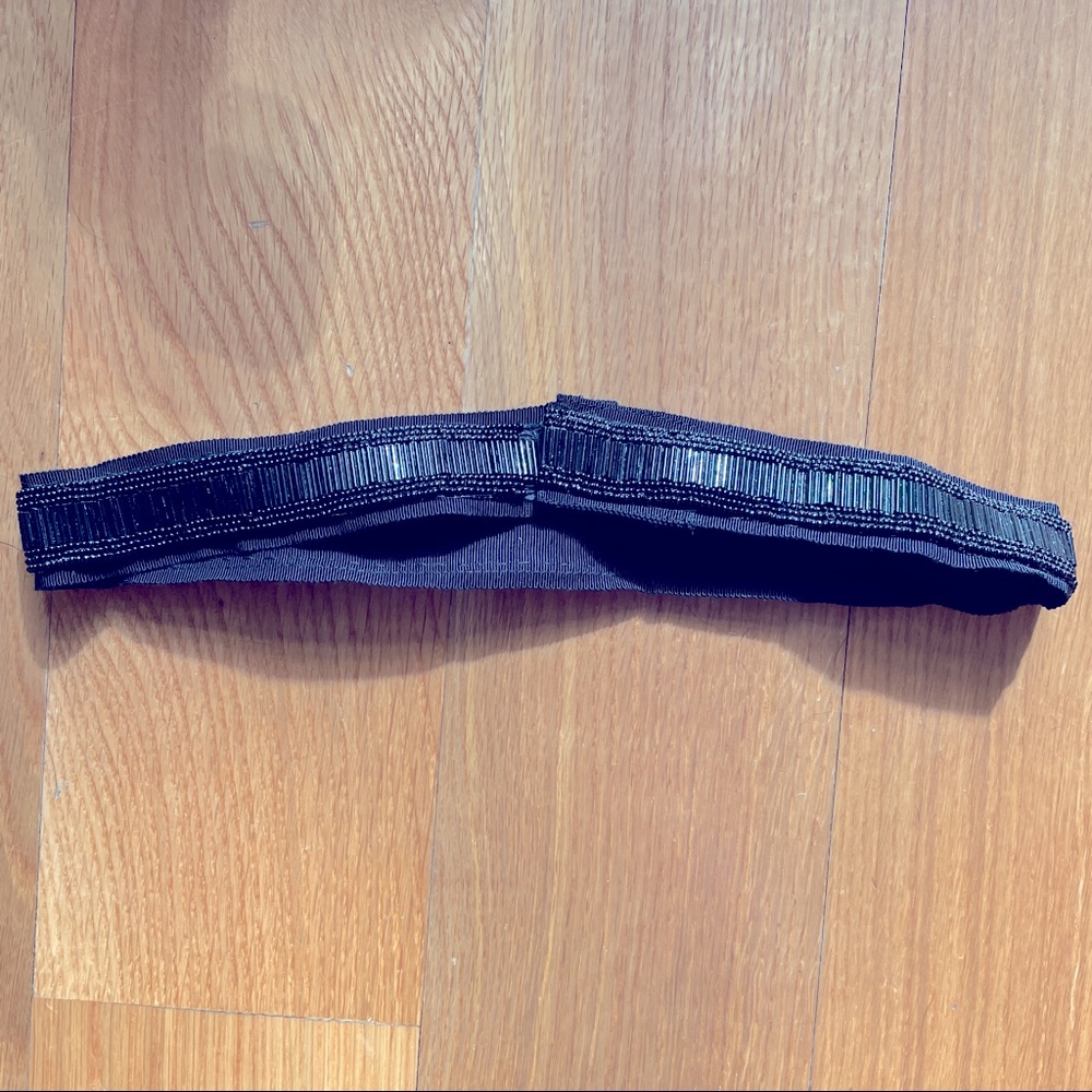 Charles Chang-Lima Black Beaded and Ribbon Belt